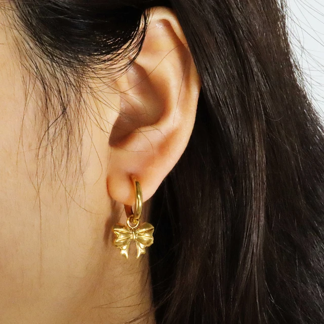 Katrina Bow Gold plated Steel drop Earring party wear | Best gift for her