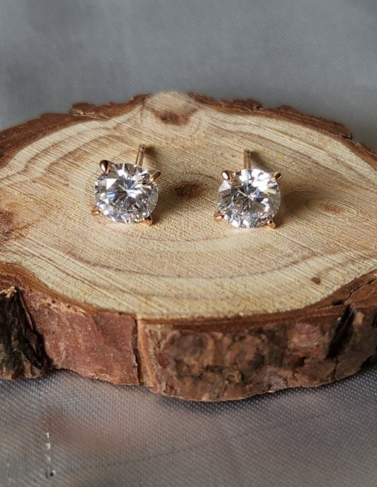 DIAMOND STUDS - ANTI TARNISH GOLD PLATED