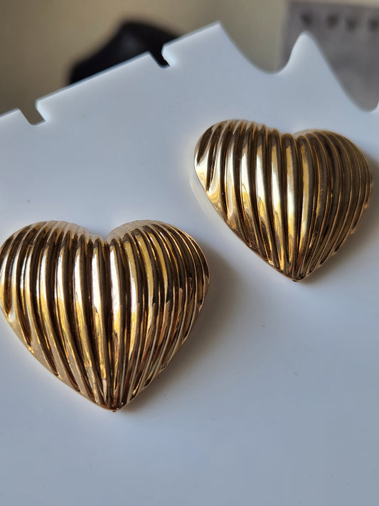 Heart 3D Chunky Stud Earrings