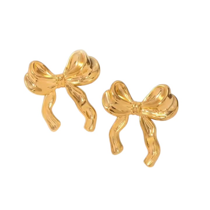 Kareena Gold plated Steel stunning Bow drop Earring light weight party wear | Best gift for her