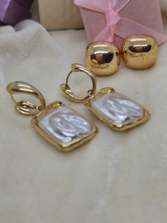 18k Gold Polished statement Earrings